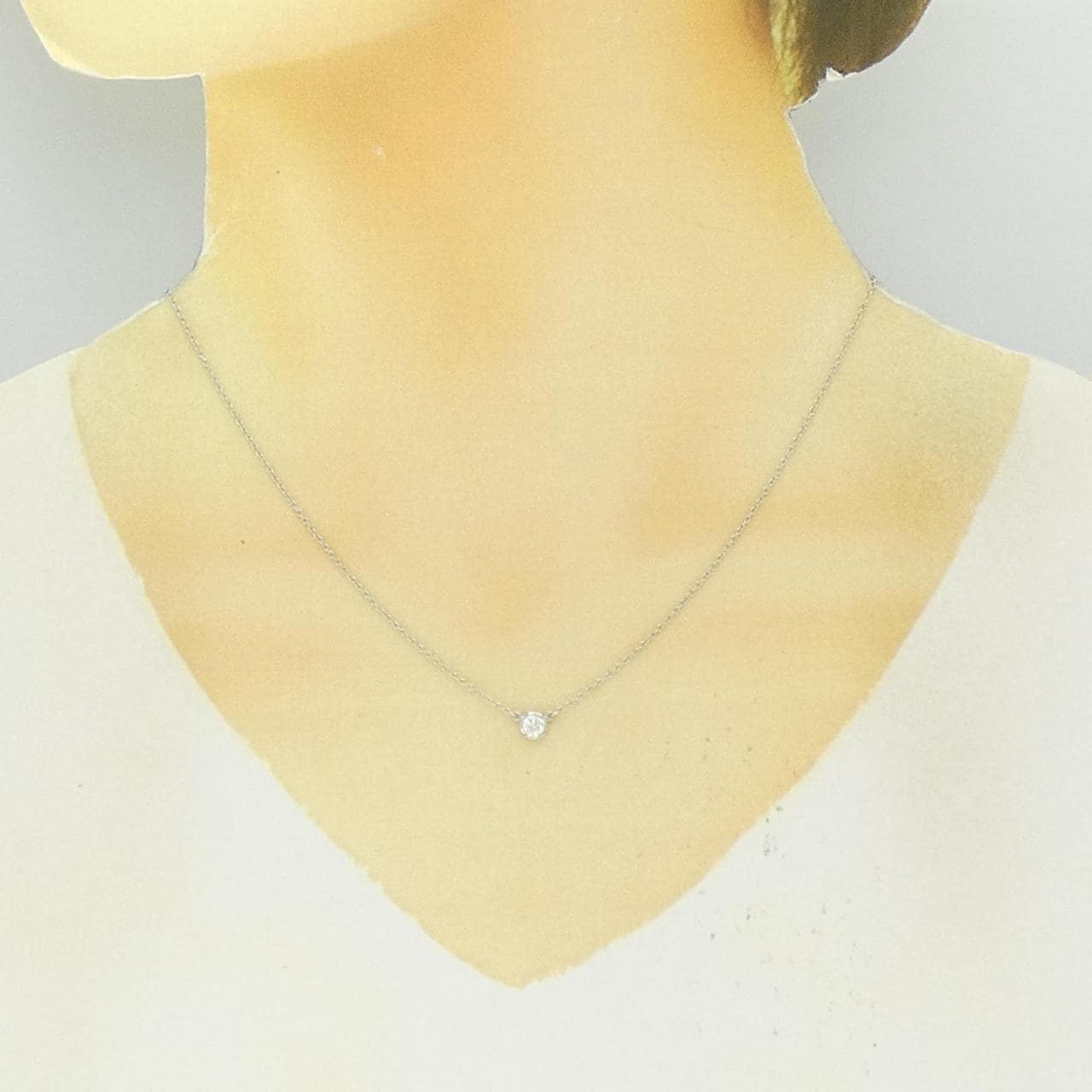 ティファニー バイザヤード ネックレス 0.19CT F VVS1 3EXT
