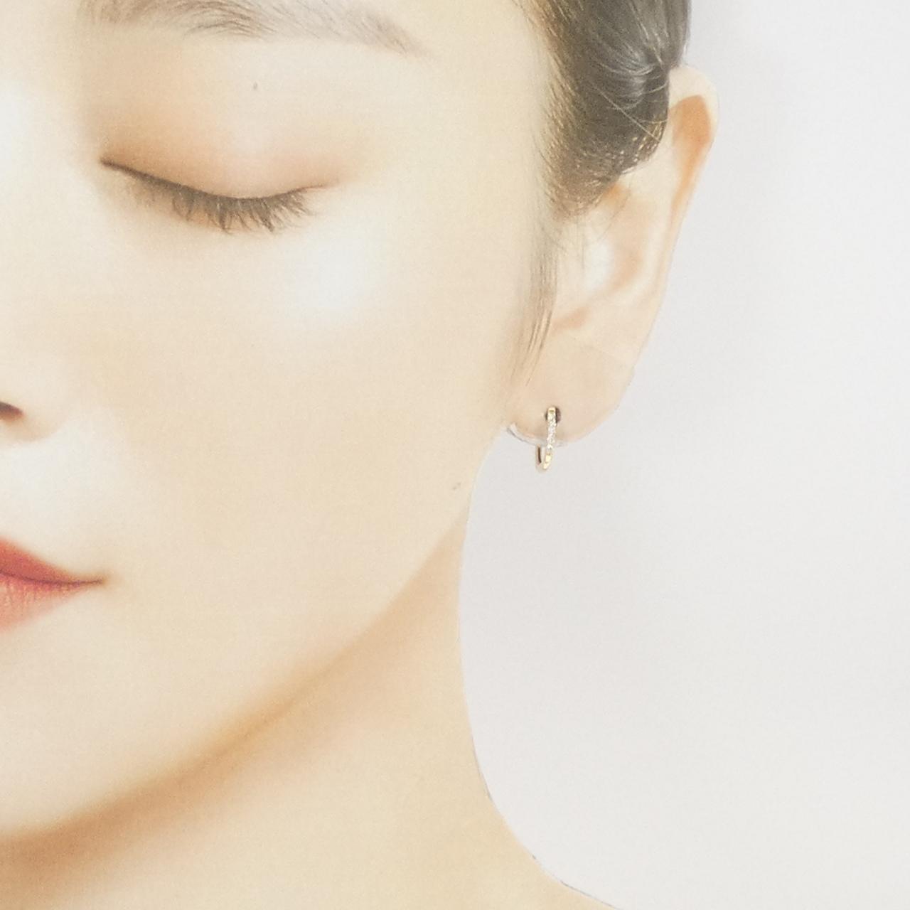 【リメイク】K18YG フープ ダイヤモンド ピアス 0.10CT