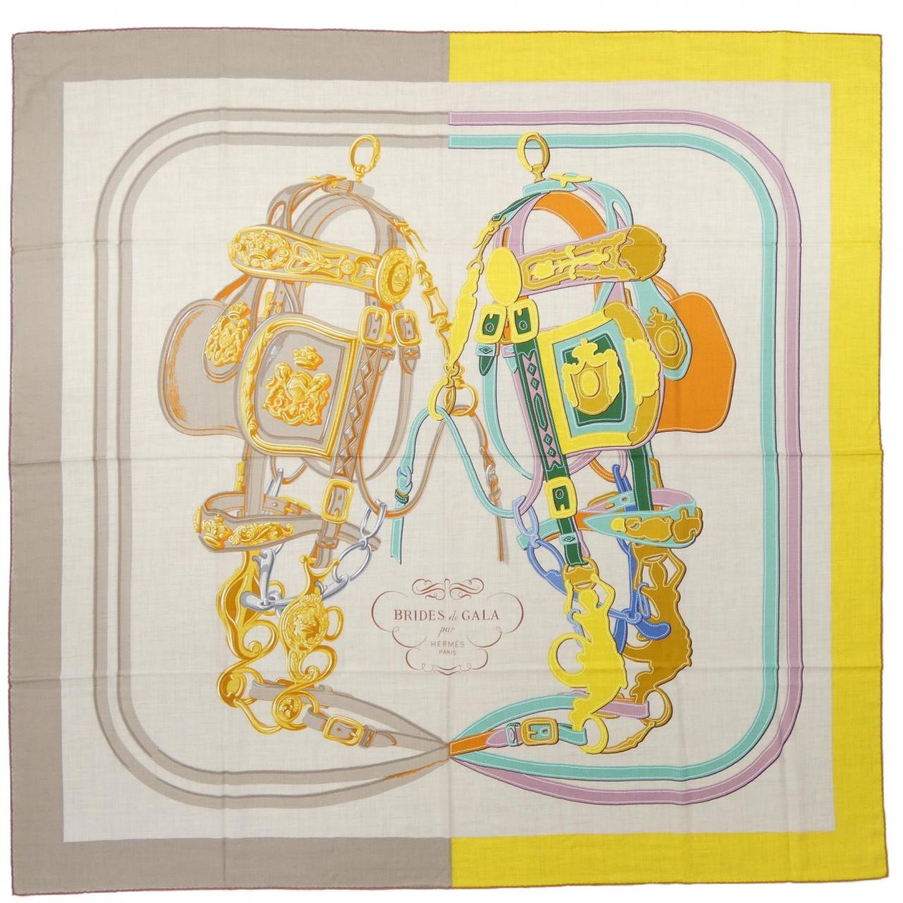 エルメス HERMES BRIDES DE GALA APPLIQUE PIQUE H243940S カレジェアン140 ショール