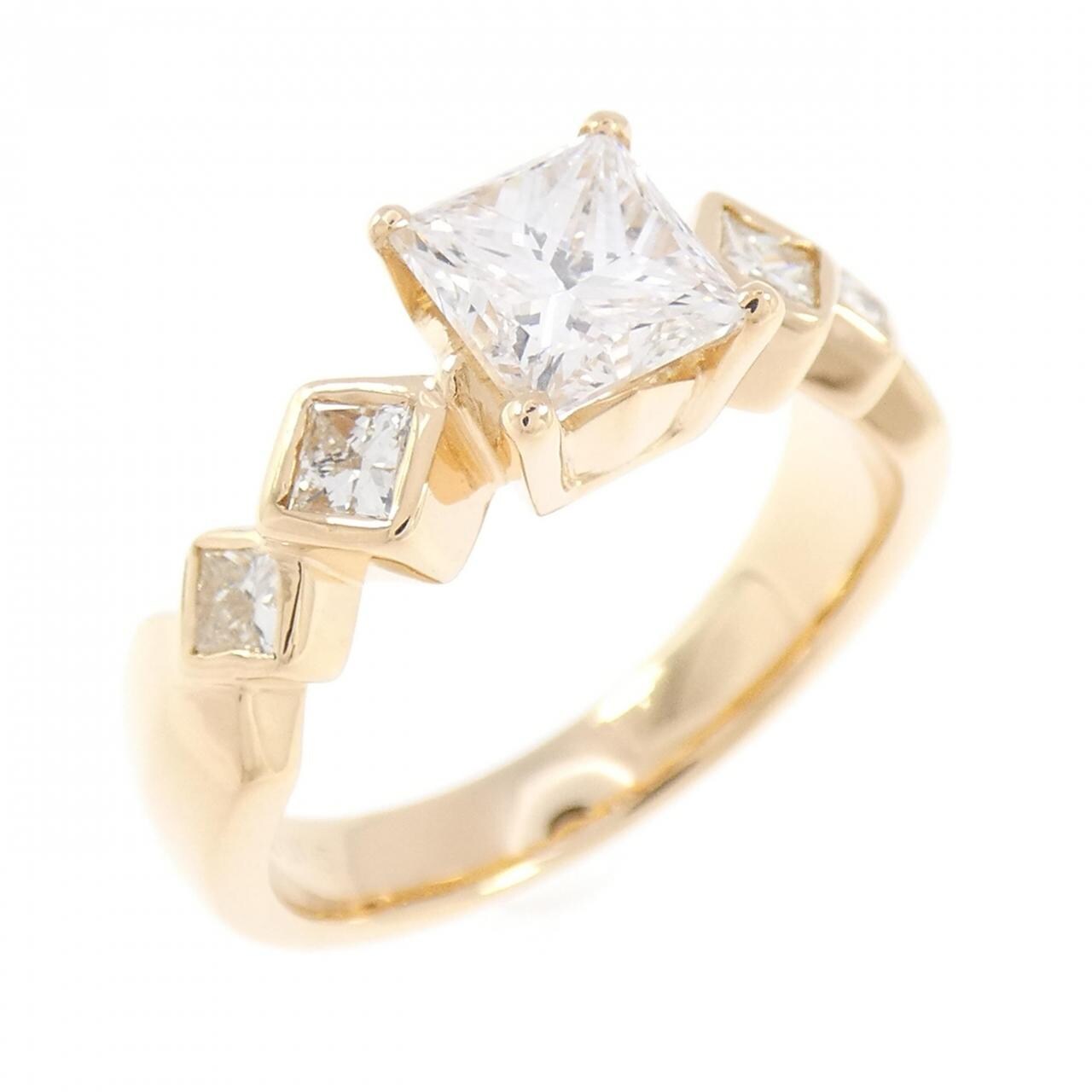 K18YG ダイヤモンド リング 1.016CT G SI2 ファンシーカット