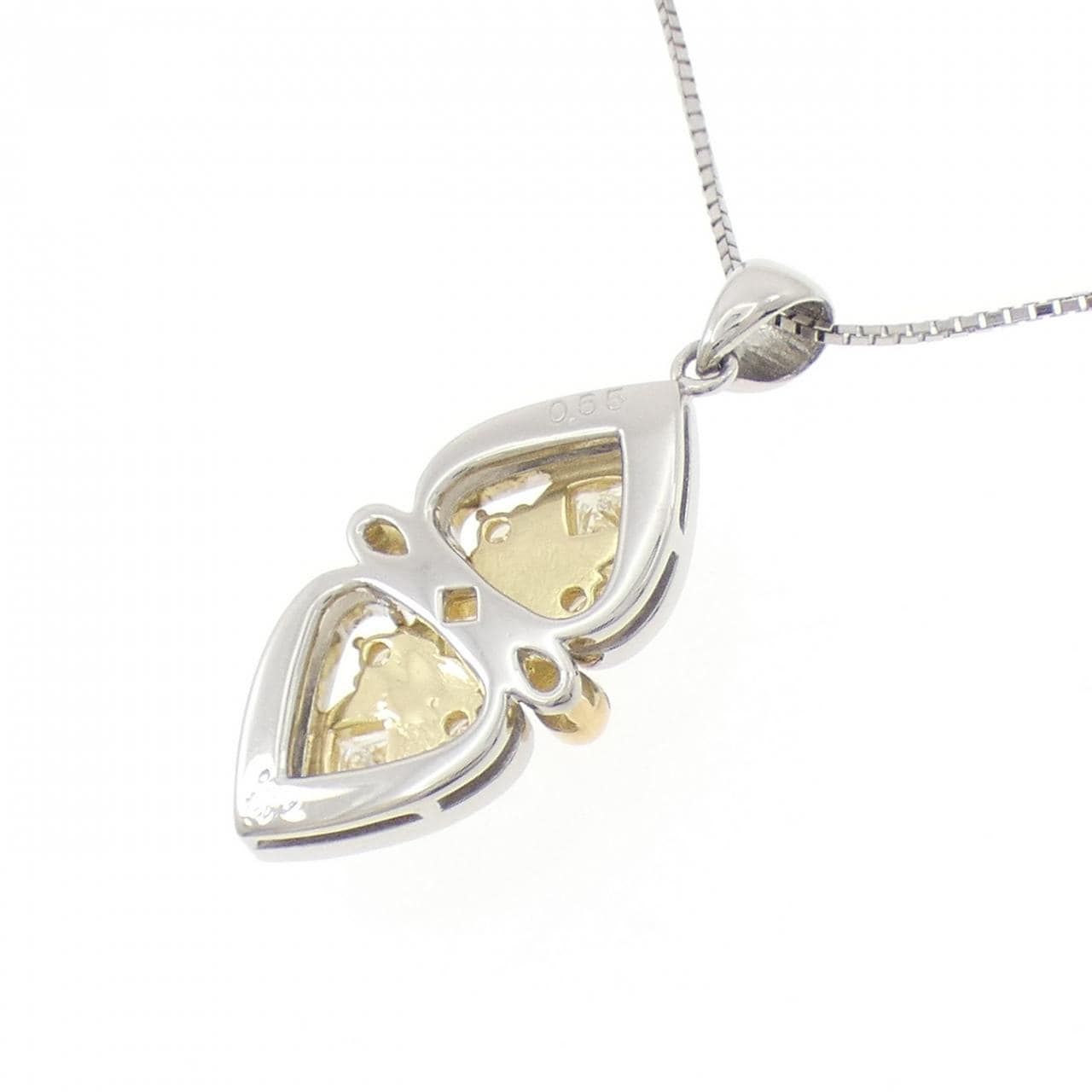PT900/K18YG/PT850 ダイヤモンド ネックレス 0.65CT