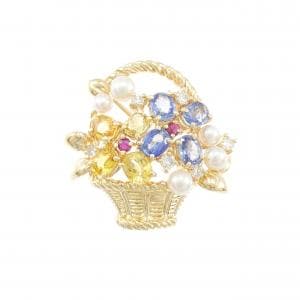 タサキ カラーストーン ブローチ