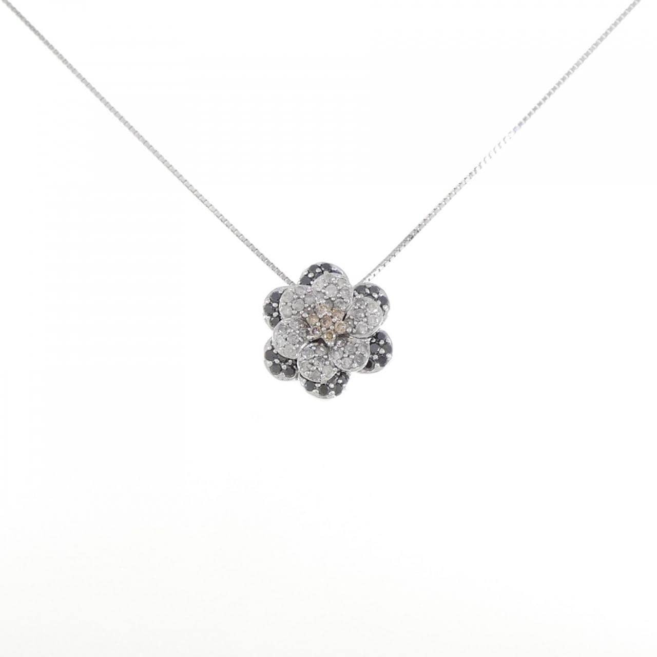 K18WG flower Diamond necklace