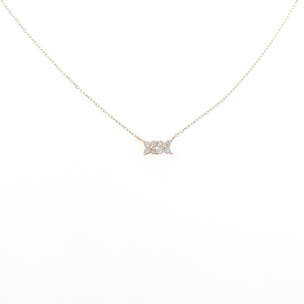 【新品】K18YG フラワー ダイヤモンド ネックレス 0.10CT