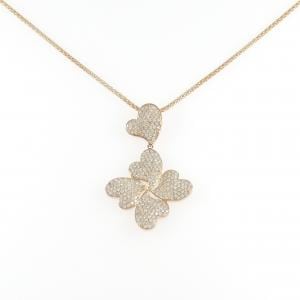 750PG/K18PG ハート ダイヤモンド ネックレス 1.55CT