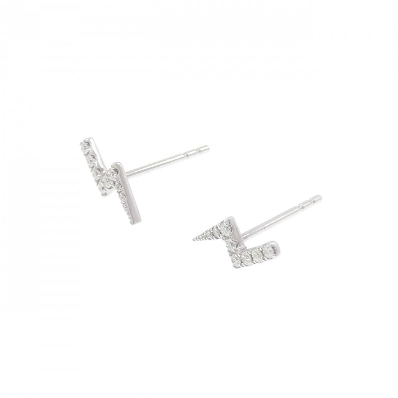 750WG/K18WG ダイヤモンド ピアス 0.10CT