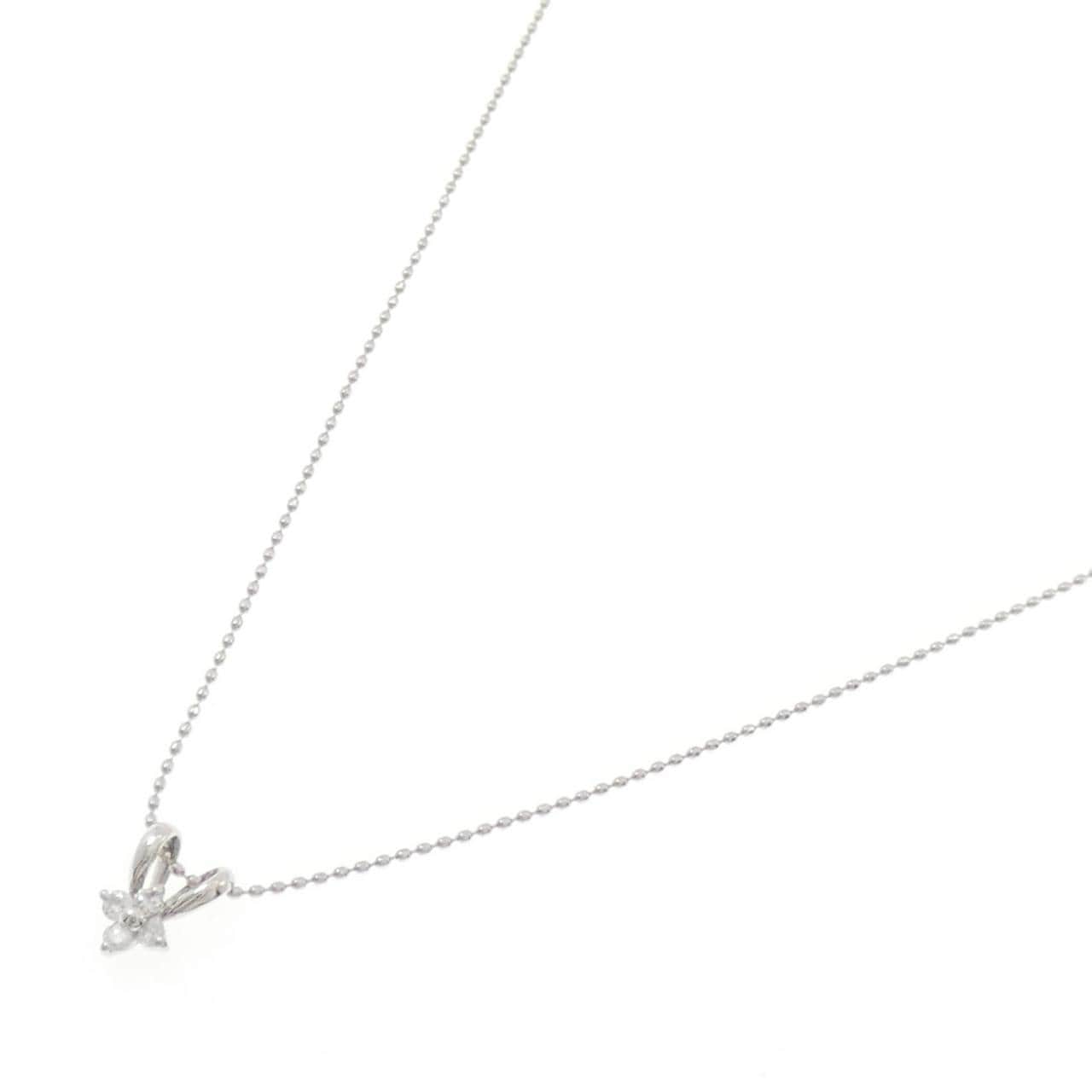 PT/PT850 フラワー ダイヤモンド ネックレス 0.08CT