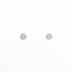 K18WG ソリティア ダイヤモンド ピアス 0.20CT