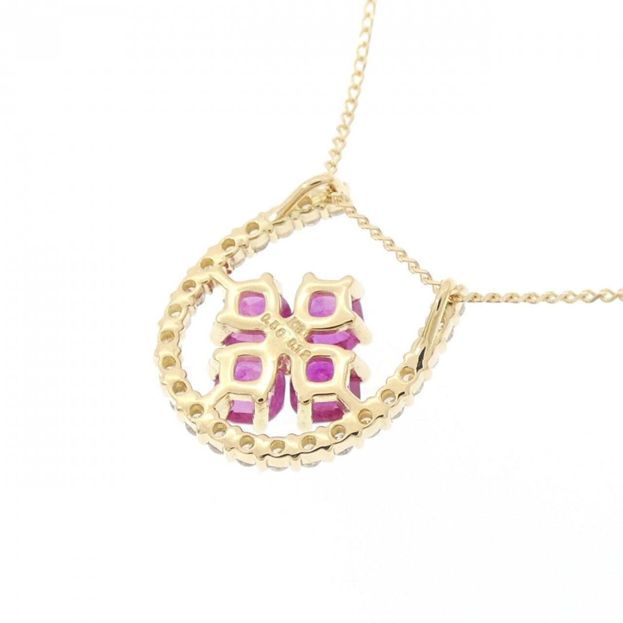 【新品】K18YG ルビー ネックレス 0.50CT