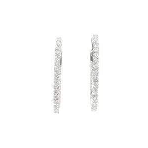 【新品】PT900 フープ ダイヤモンド ピアス 1.603CT