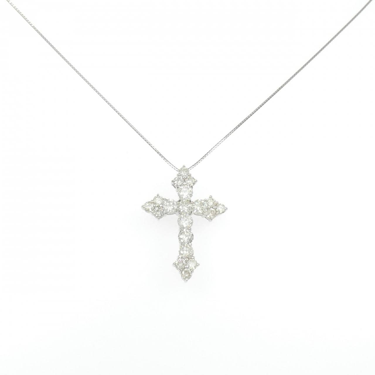 PT900/PT850 クロス ダイヤモンド ネックレス 4.04CT