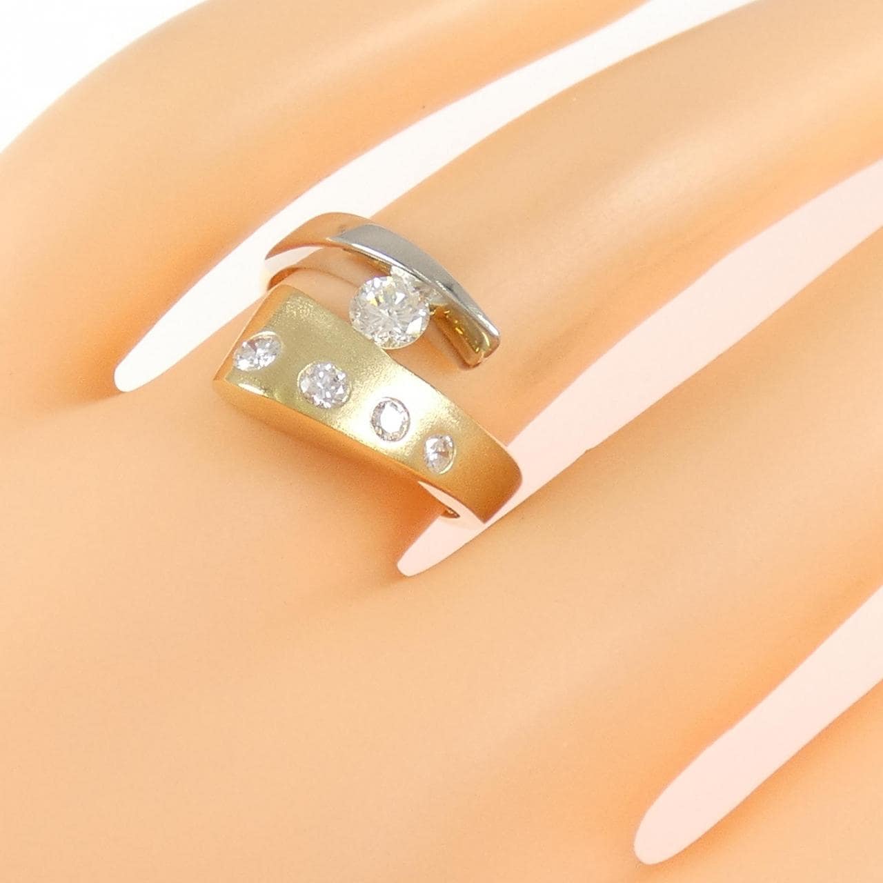 K18YG/PT900 ダイヤモンド リング 0.47CT