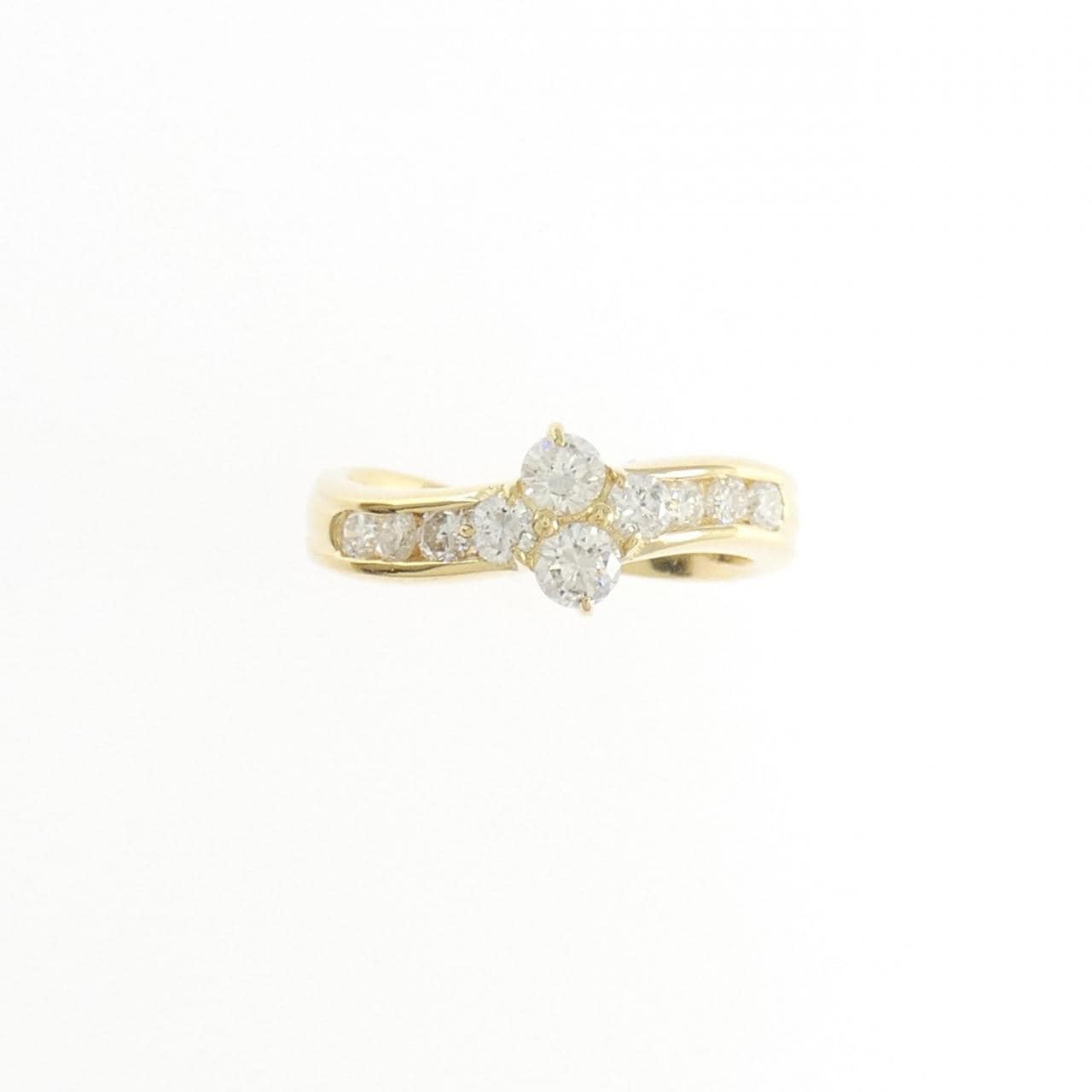 K18YG フラワー ダイヤモンド リング 0.52CT