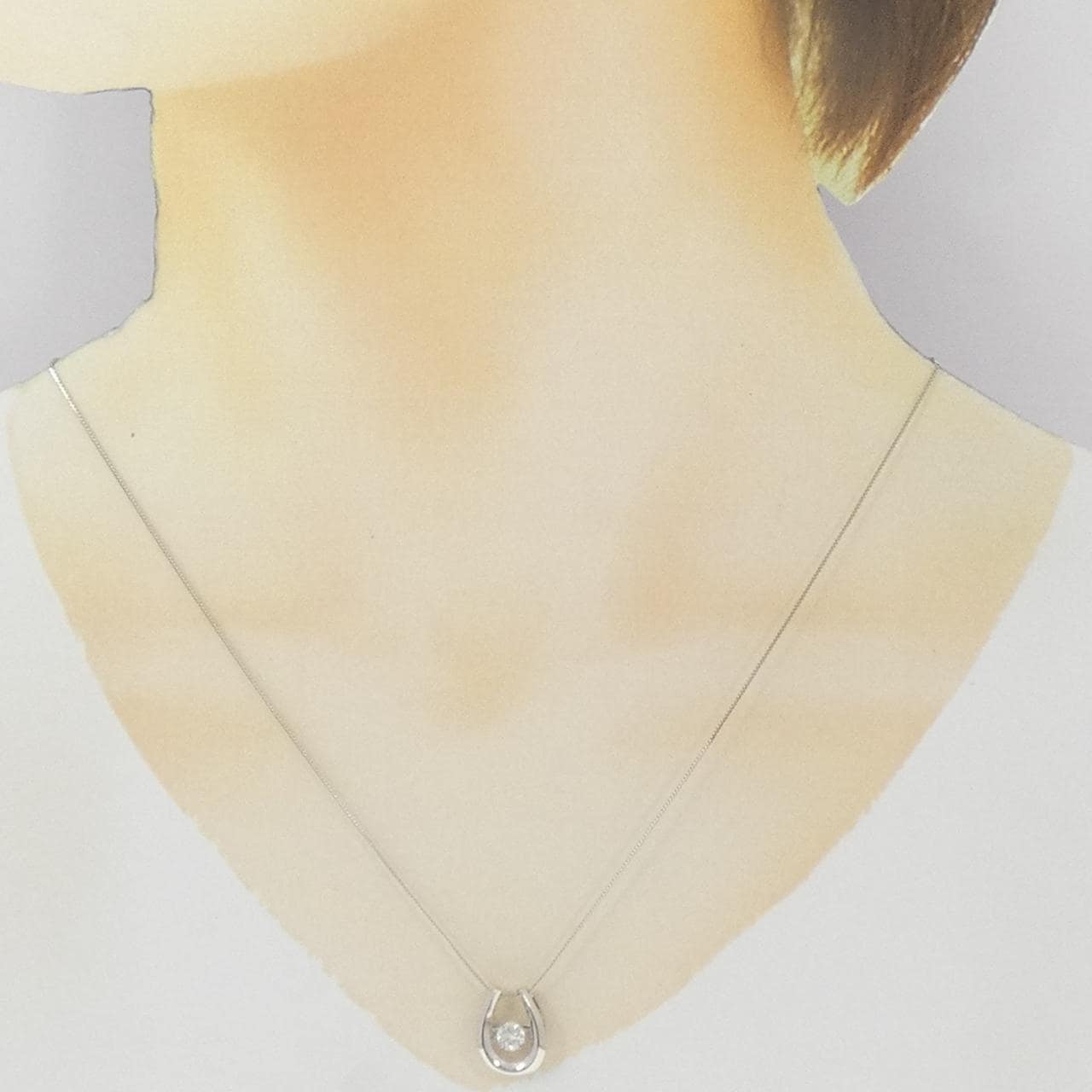 PT900/PT850 ホースシュー ダイヤモンド ネックレス 0.31CT