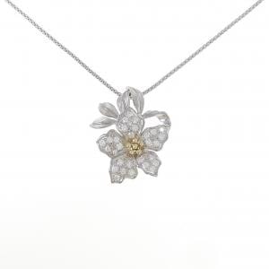 K18WG/K18YG フラワー ダイヤモンド ネックレス 1.00CT