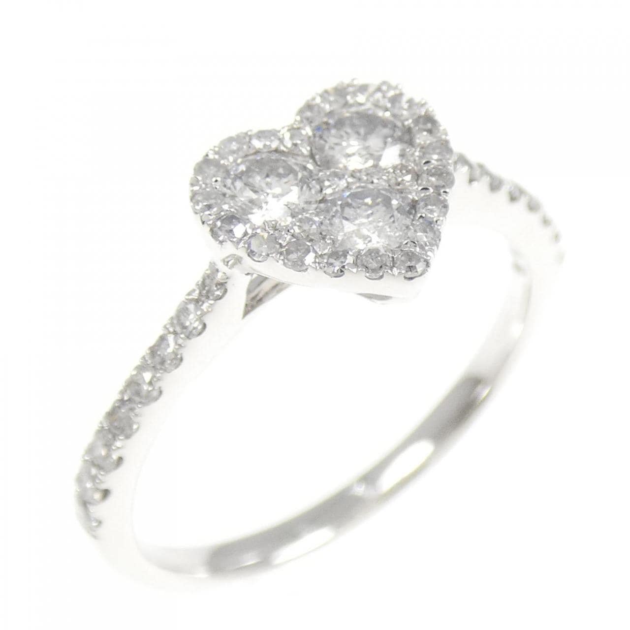 K18WG ハート ダイヤモンド リング 0.50CT