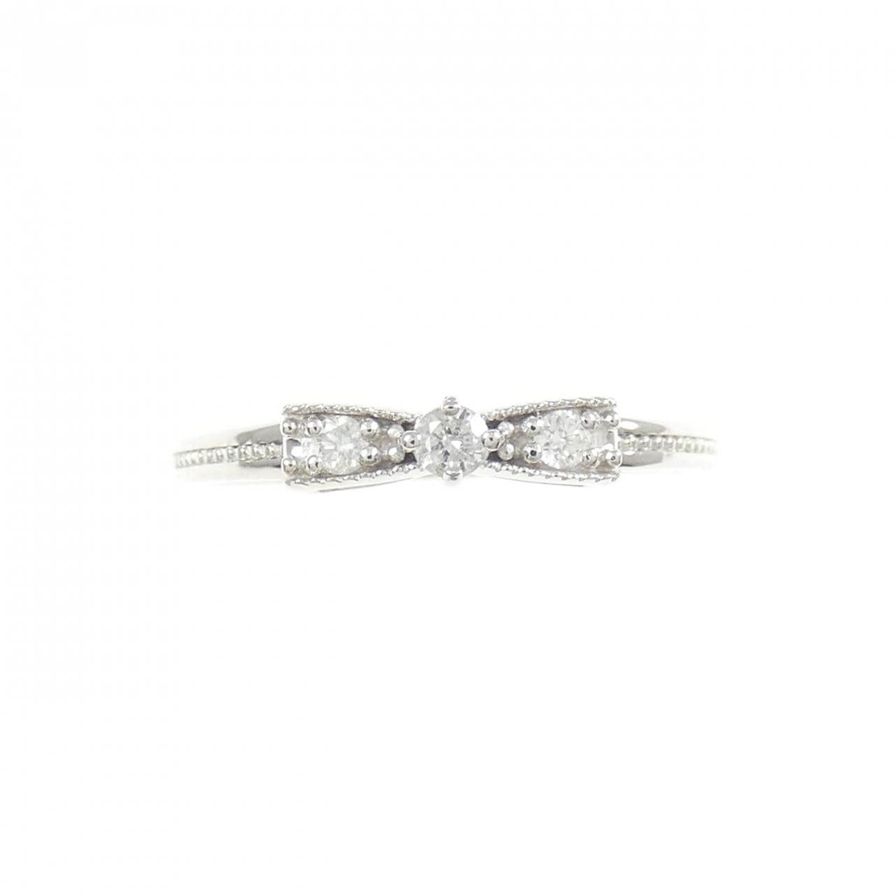 K10WG リボン ダイヤモンド リング