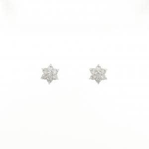 PT900 フラワー ダイヤモンド ピアス 0.30CT
