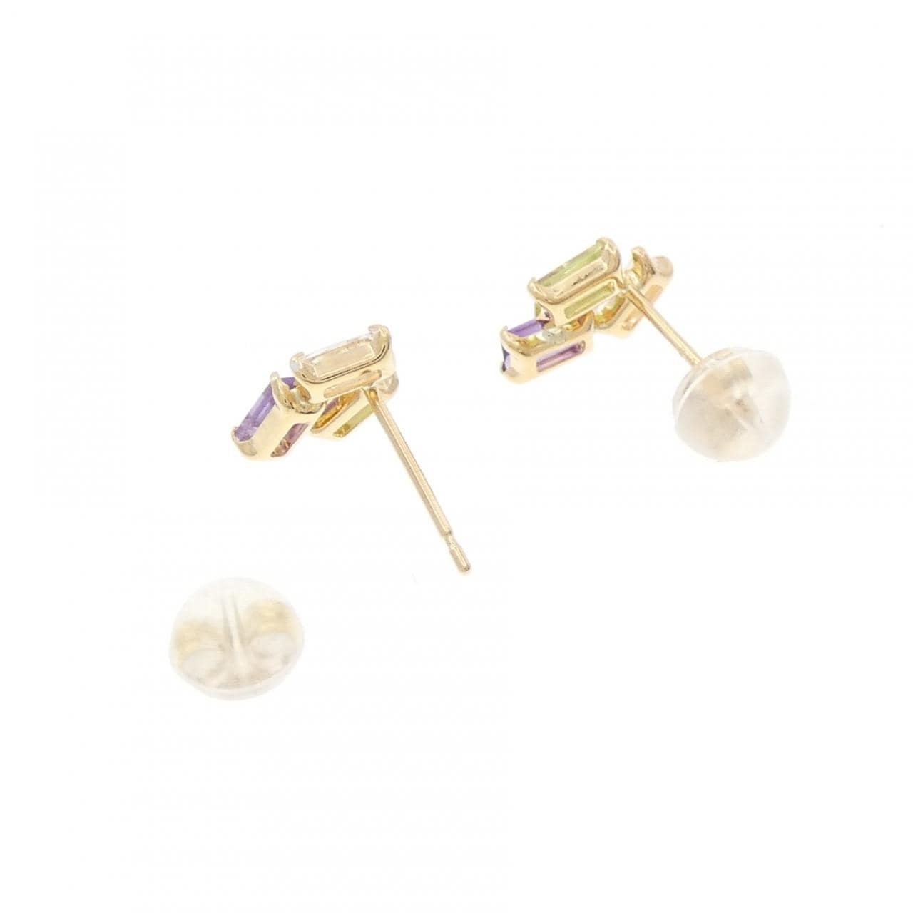 K18YG カラーストーン ピアス