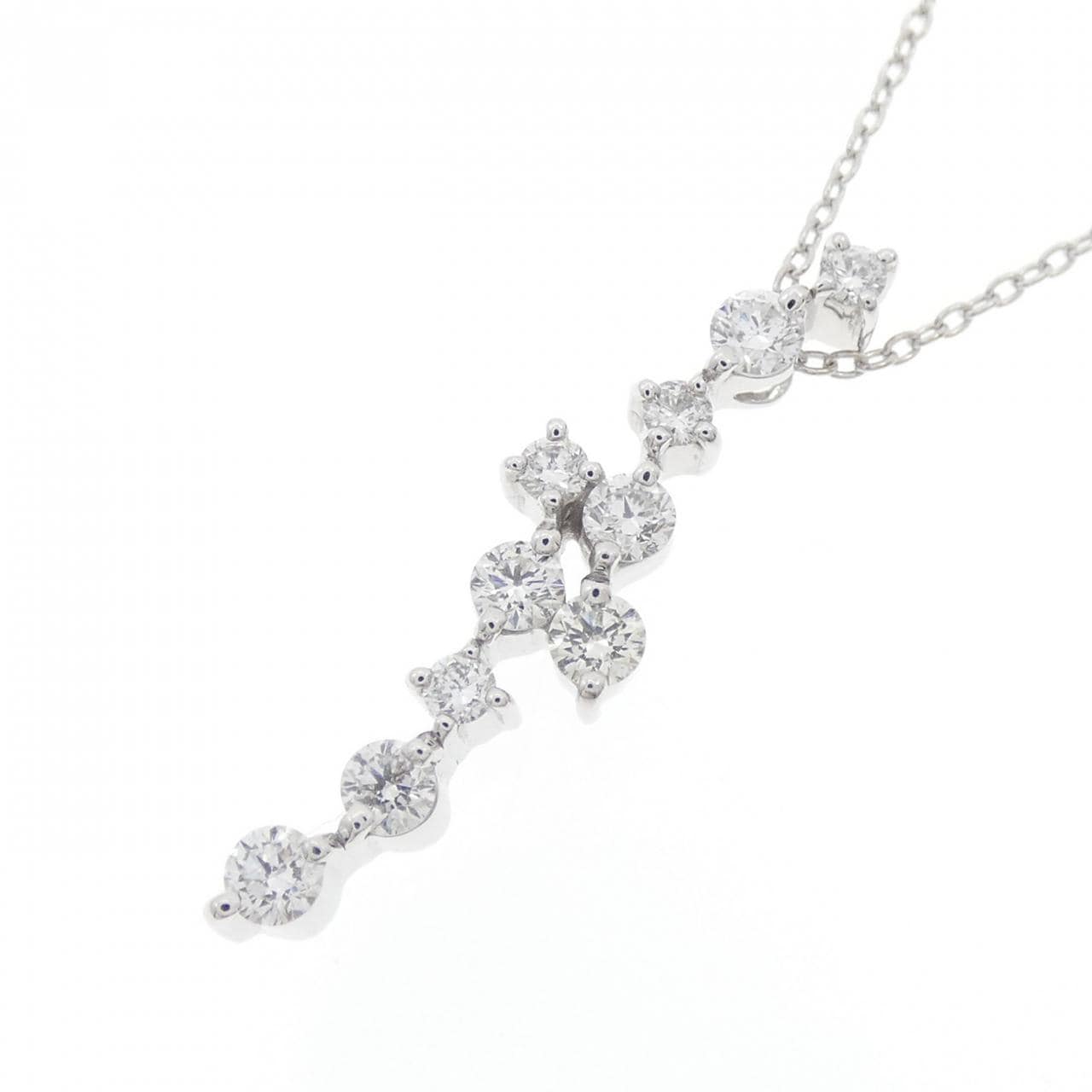 K18WG ダイヤモンド ネックレス 0.50CT