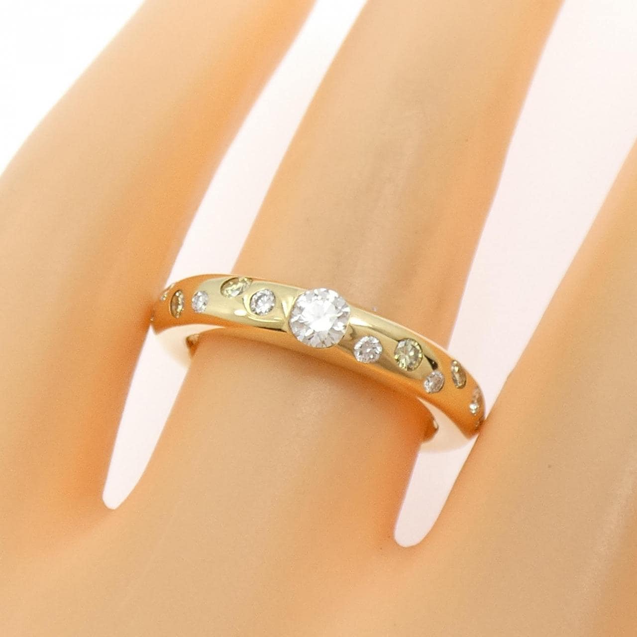 K18YG ダイヤモンド リング 0.157CT