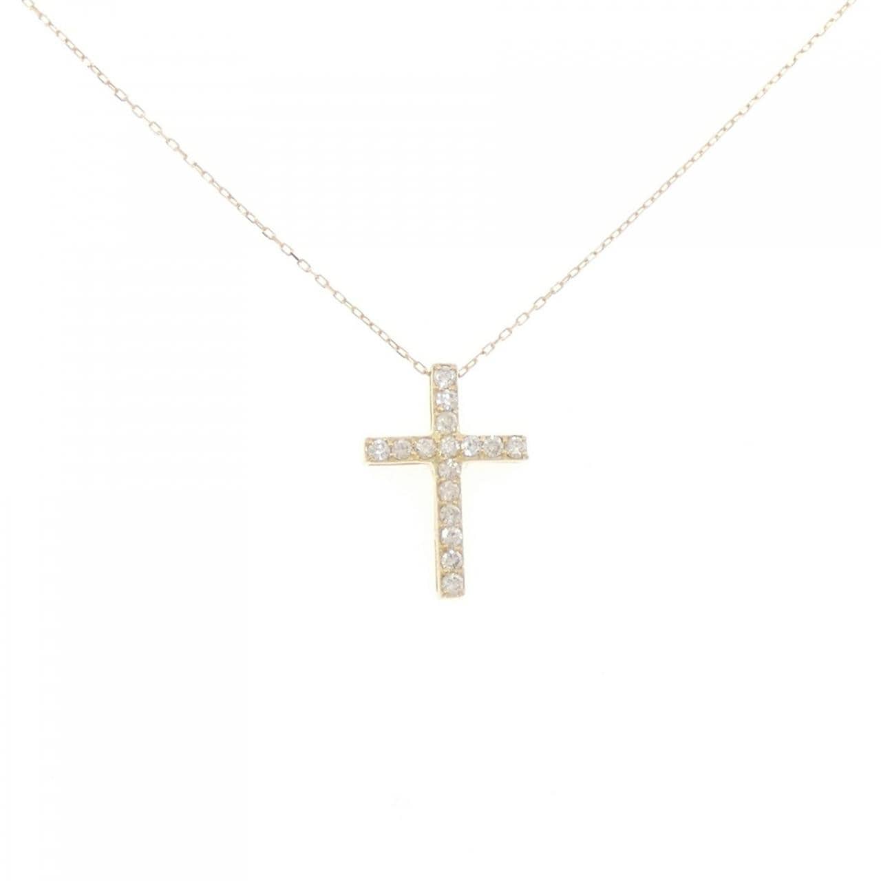 【新品】K18YG クロス ダイヤモンド ネックレス 0.20CT