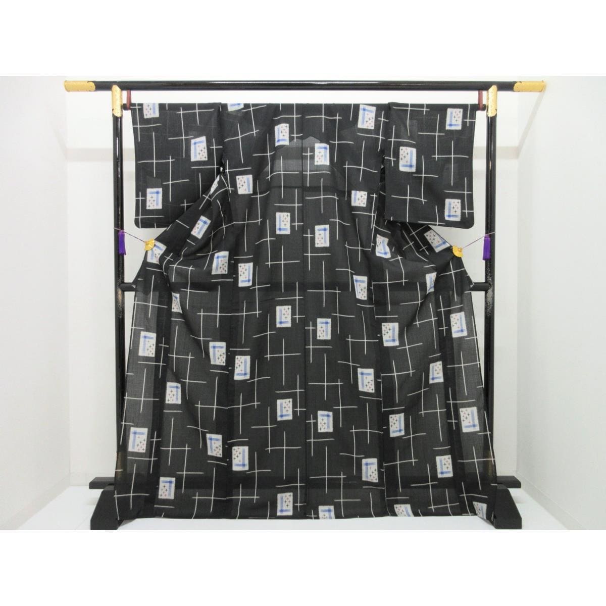 化繊　単衣　小紋　身幅Ｌ寸