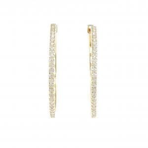 K18YG ダイヤモンド フープ ピアス 0.50CT