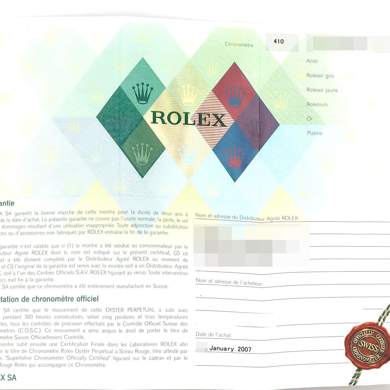 ROLEX Datejust 179173 SSxYG自动上弦D 编号