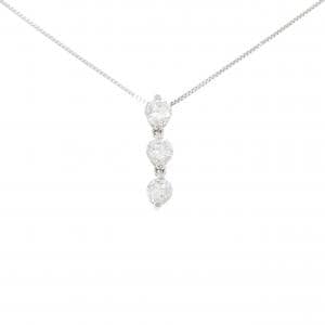 PT900/PT850 スリーストーン ダイヤモンド ネックレス 1.004CT