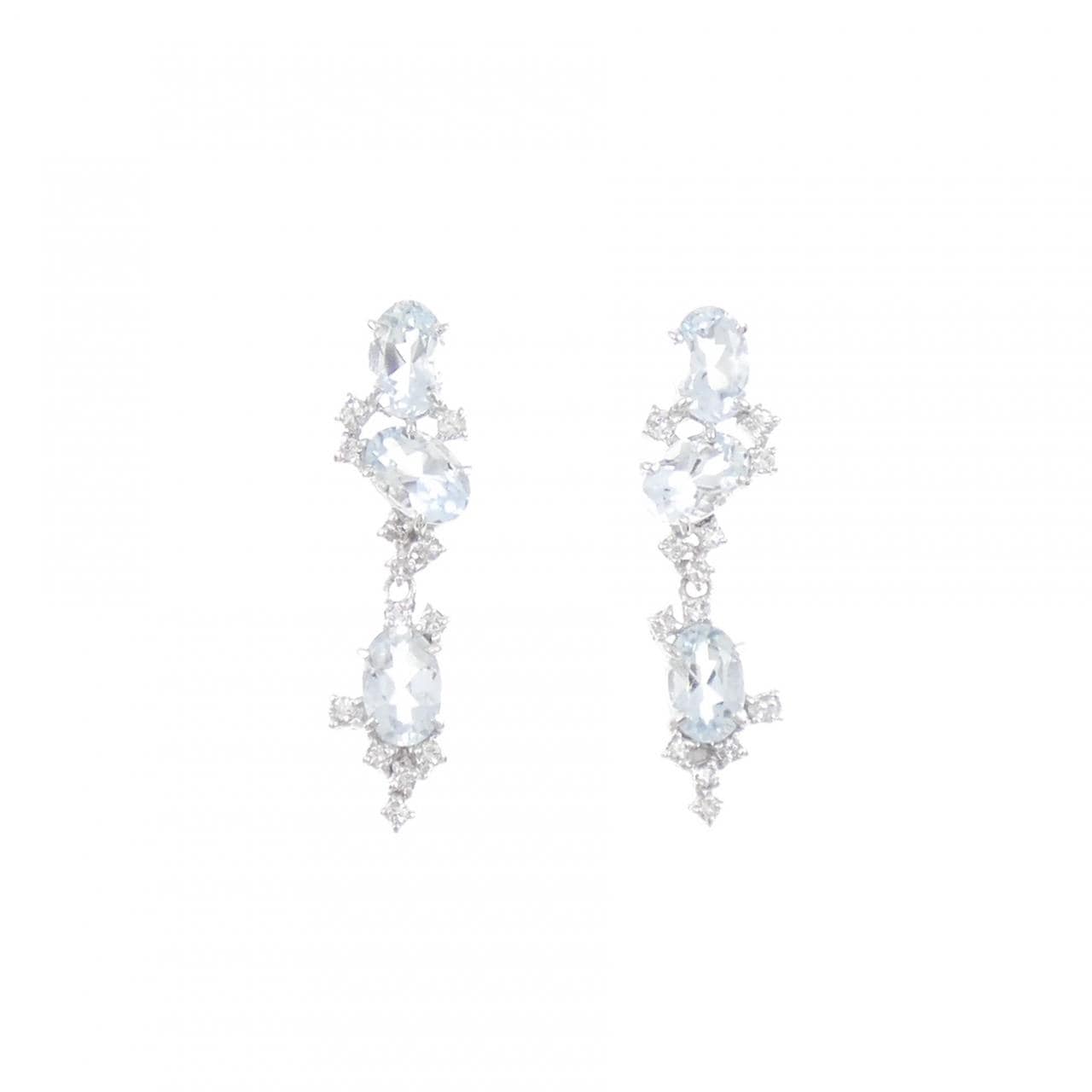 K14WG アクアマリン ピアス