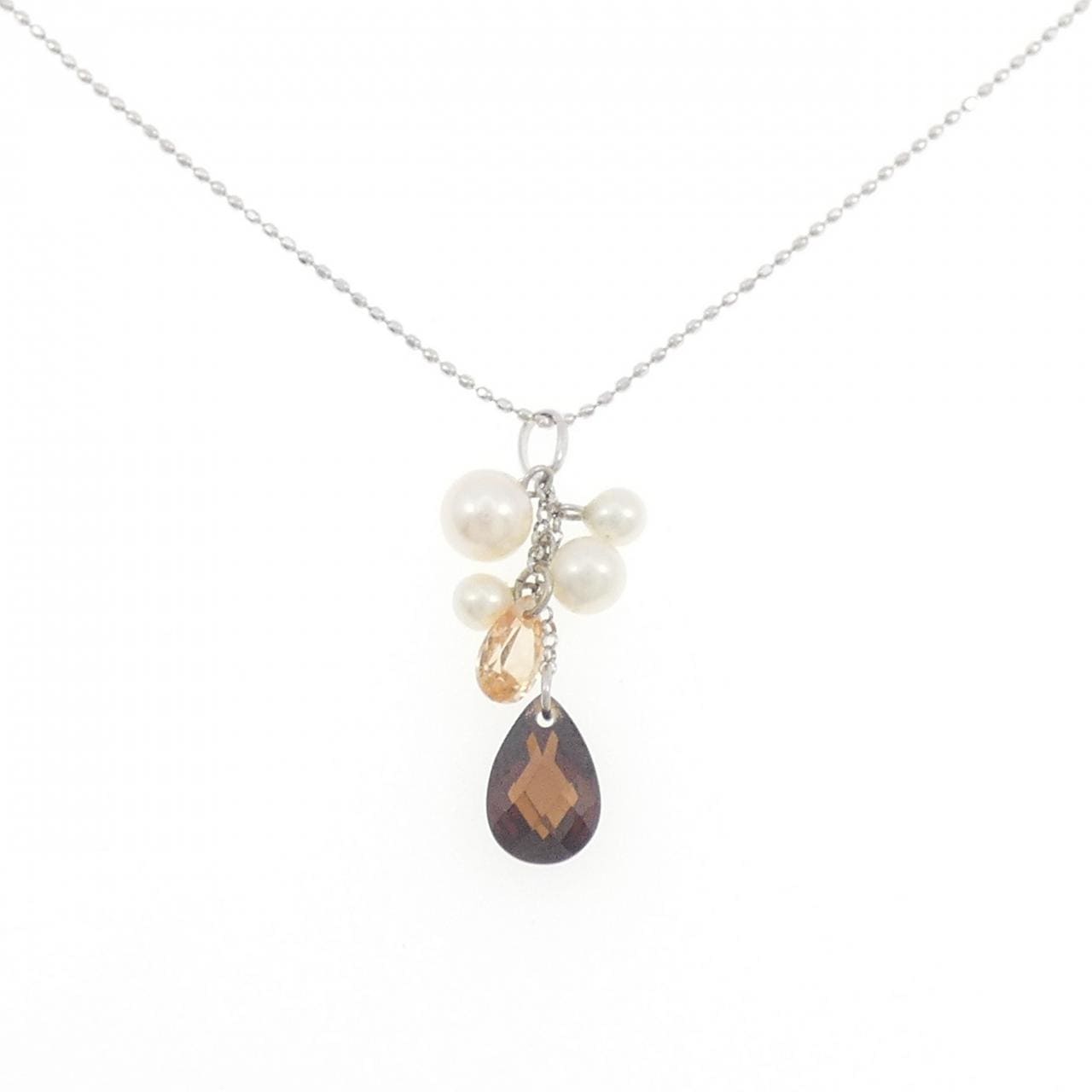 K10WG カラーストーン ネックレス