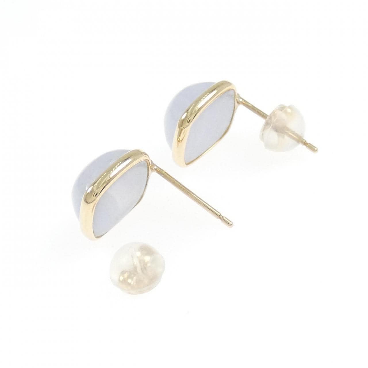 K10YG カルセドニー ピアス