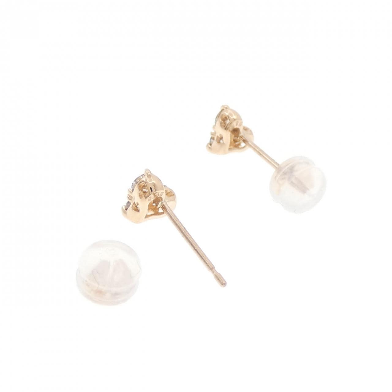 K18PG ハート ダイヤモンド ピアス 0.30CT