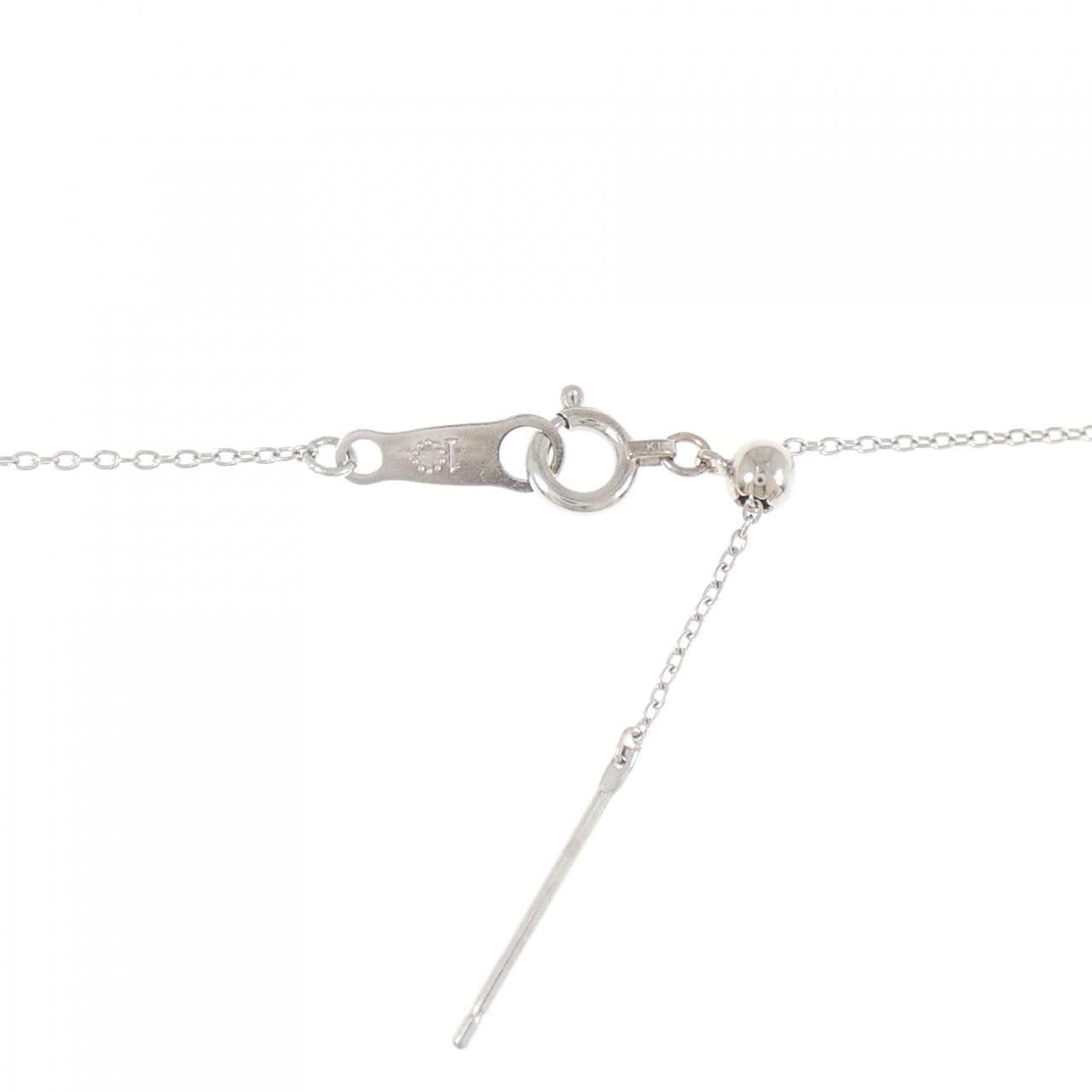 K18WG イニシャルM ダイヤモンド ネックレス 0.06CT