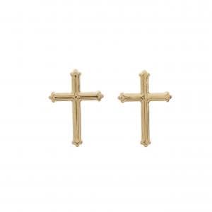 【新品】K18YG クロス ピアス
