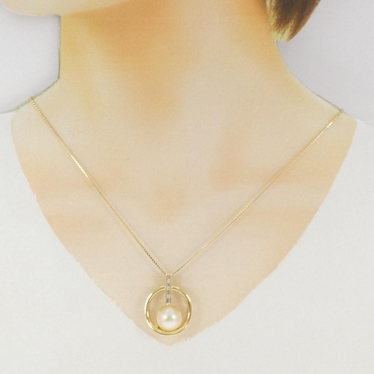 K18YG 白蝶パール ネックレス 12mm