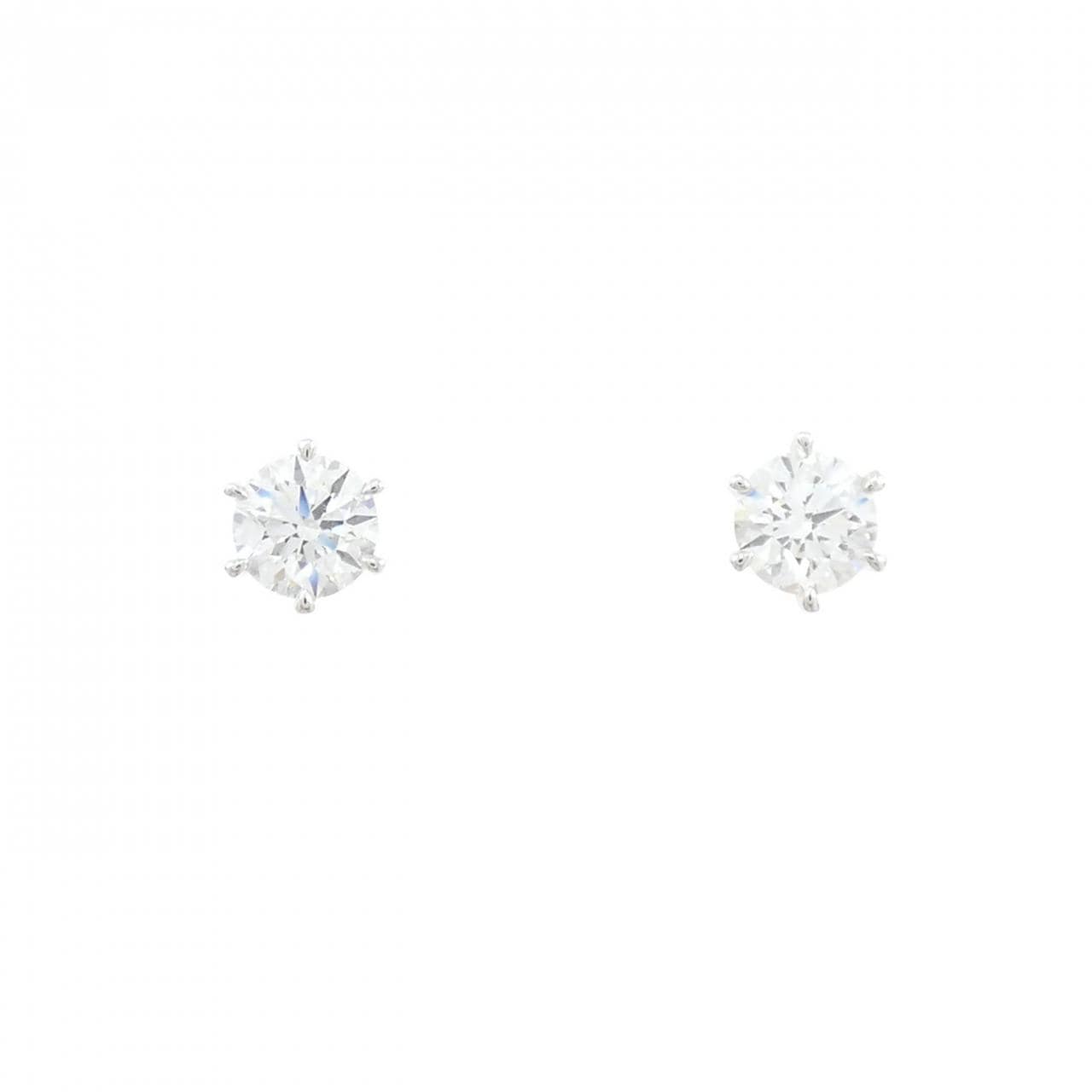 【リメイク】PT900/ST ダイヤモンド ピアス 0.326CT 0.329CT D VS2 3EXT H&C