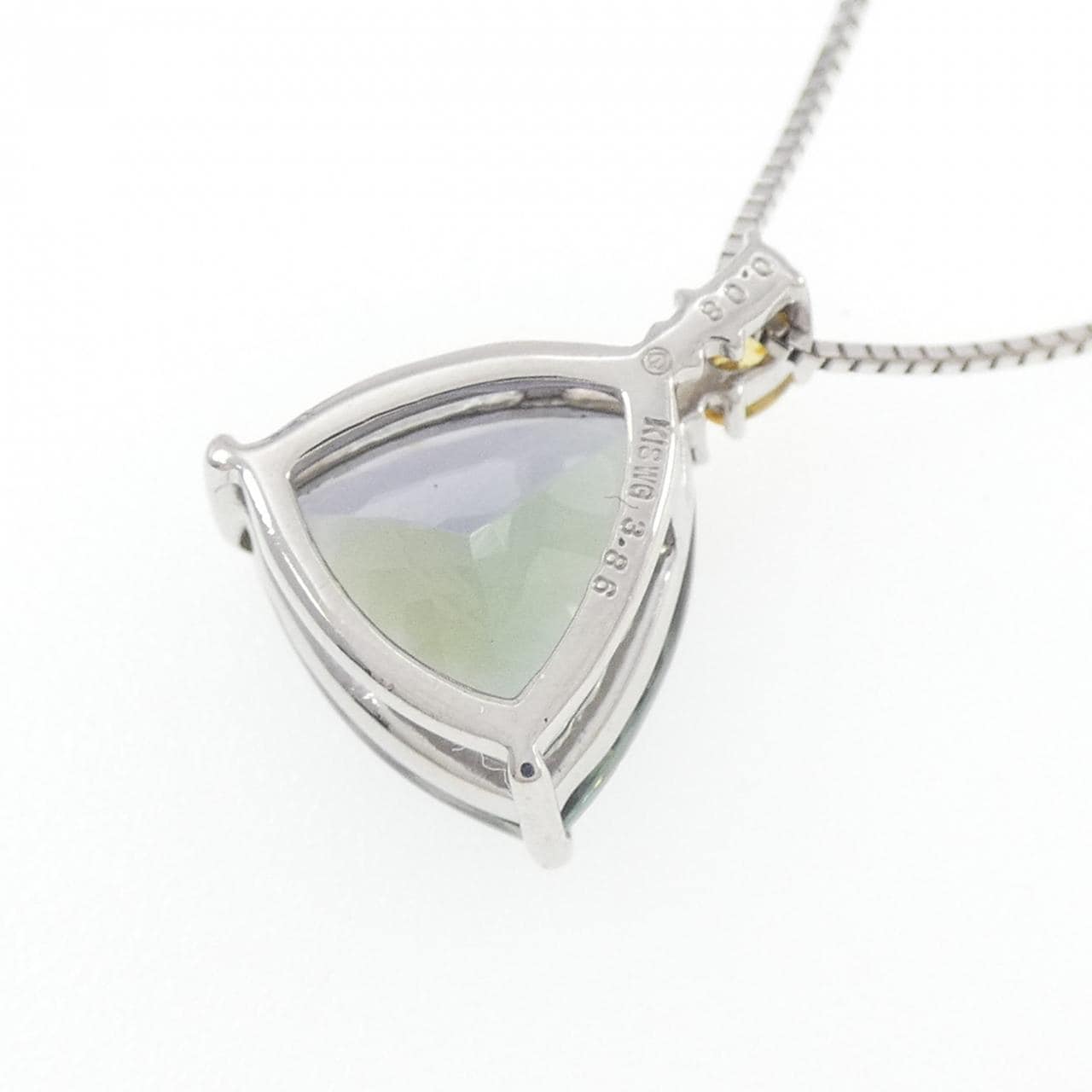 K18WG ゾイサイト ネックレス 3.86CT