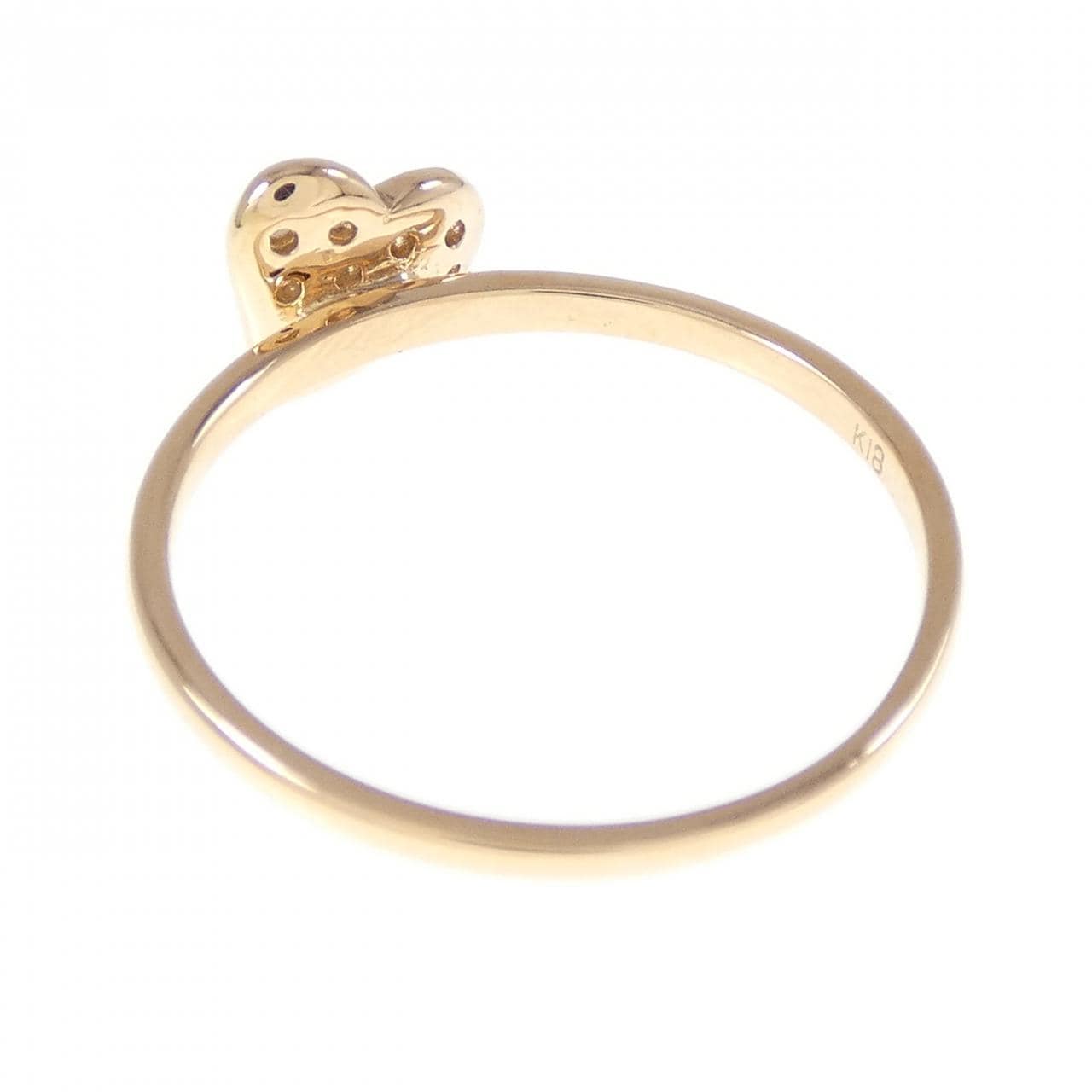 K18PG ハート ダイヤモンド リング 0.13CT