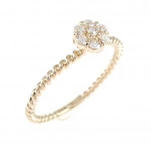 K18PG フラワー ダイヤモンド リング 0.11CT