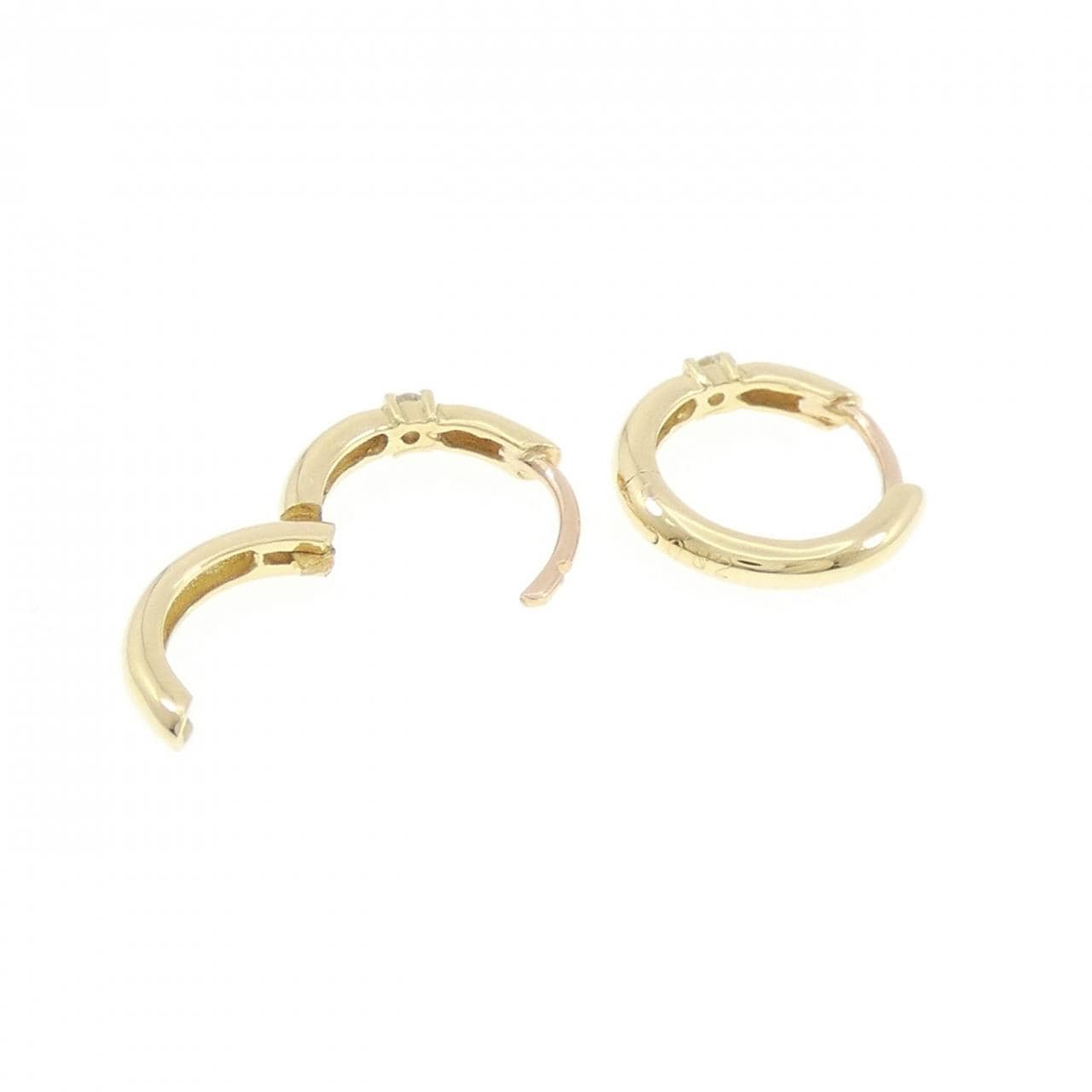 K18YG/K18PG ダイヤモンド フープピアス 0.04CT