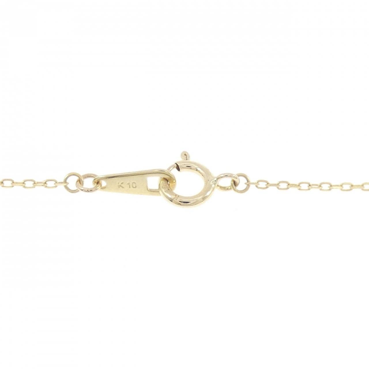 K10YG フラワー ダイヤモンド ネックレス 0.18CT