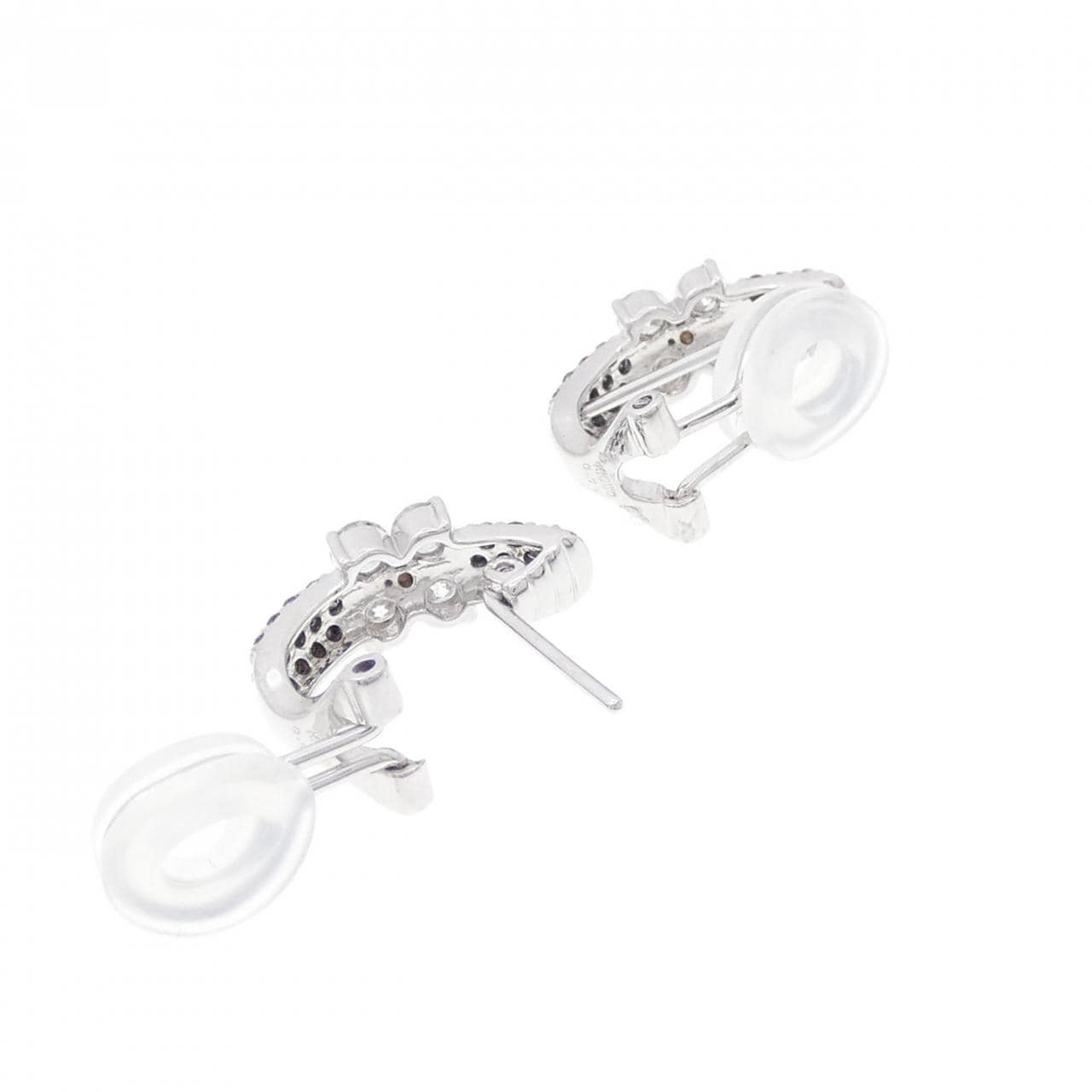 K18WG フラワー ダイヤモンド ピアス/イヤリング 1.08CT