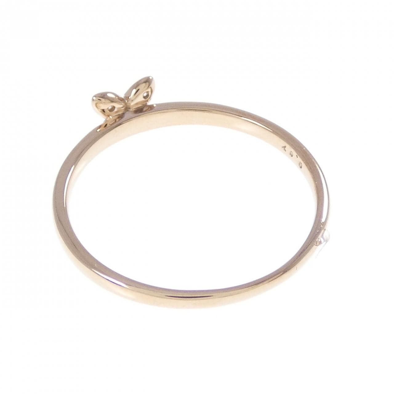 K18PG フラワー ダイヤモンド リング 0.07CT