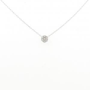 PT900/PT850 フラワー ダイヤモンド ネックレス 0.10CT