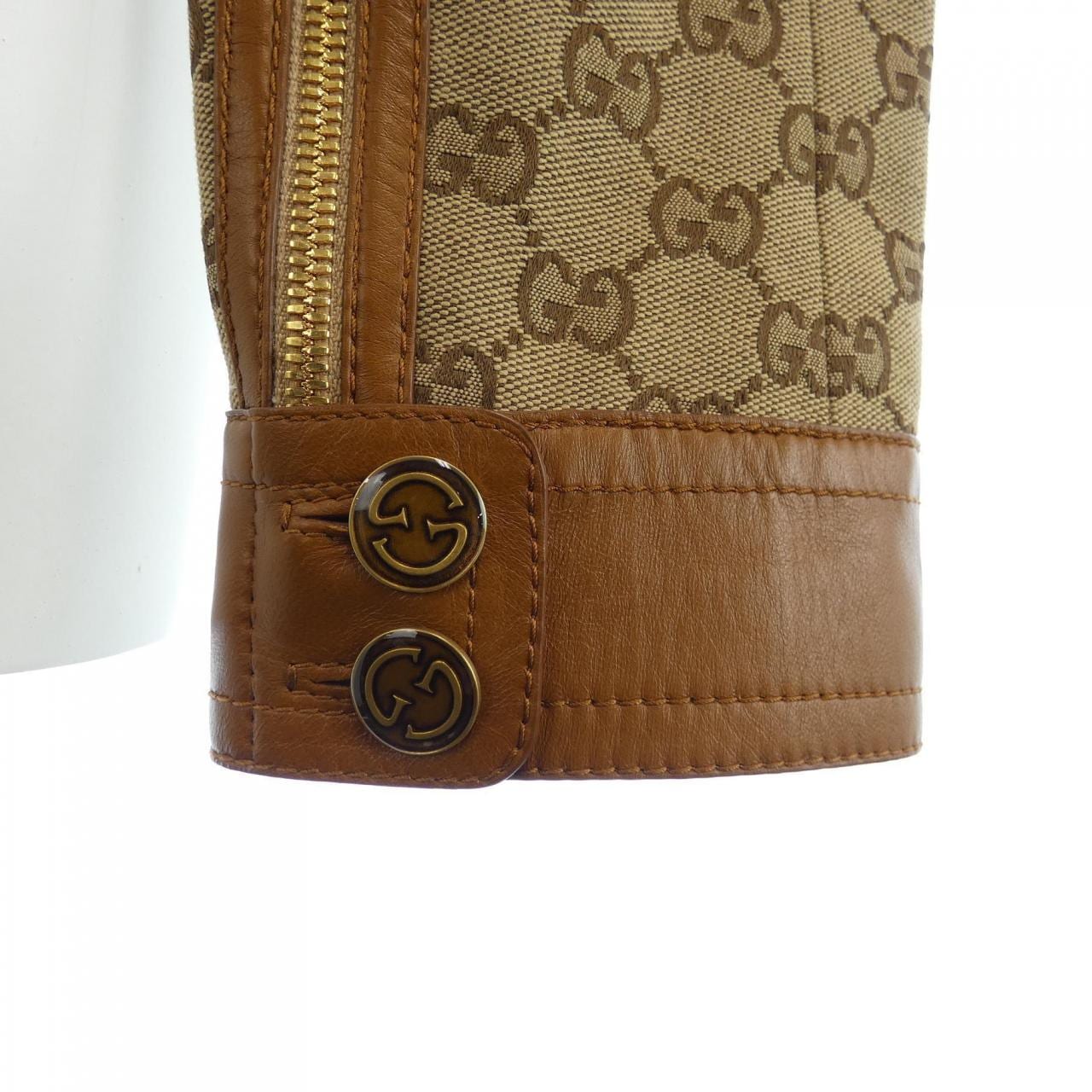 グッチ GUCCI レザー トリム GGキャンバス 681034 Z8AV6 ジャケット