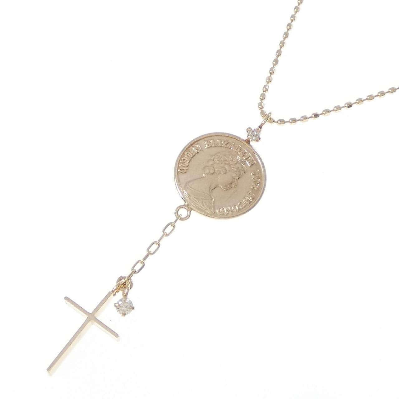 K10YG ダイヤモンド ネックレス 0.03CT