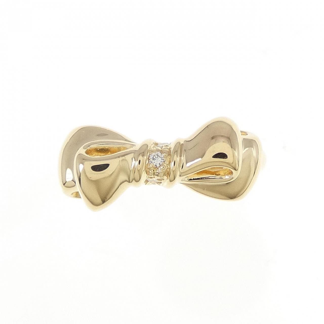 K18YG ribbon Diamond ring