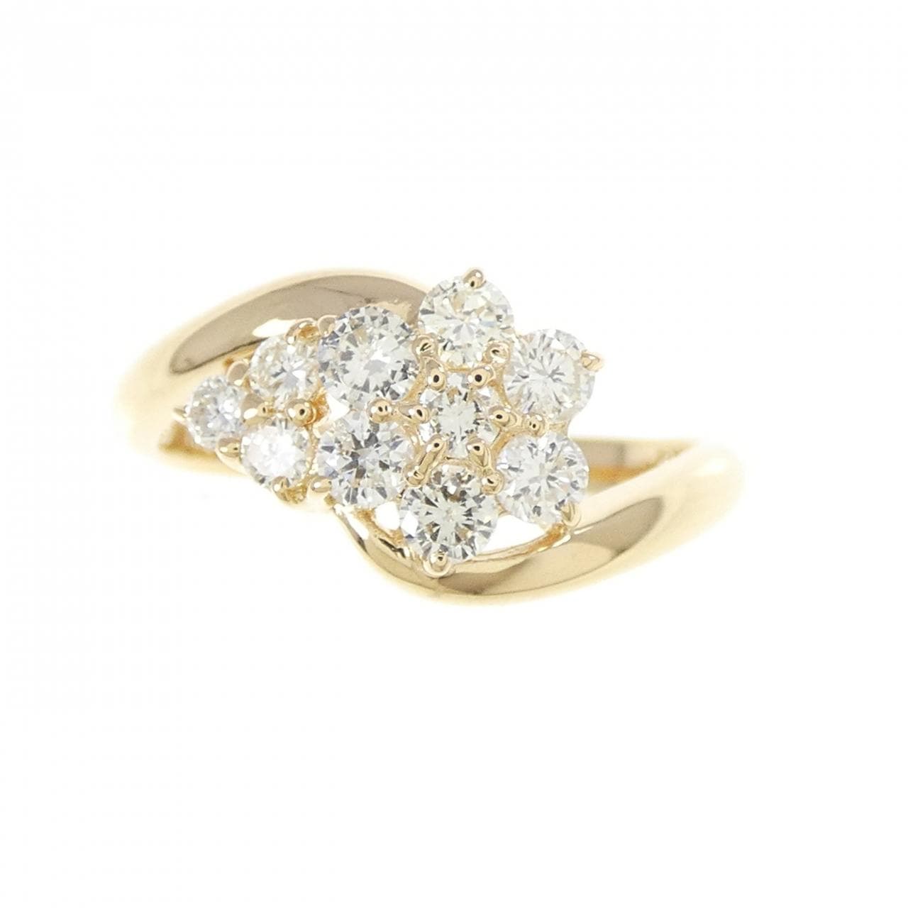 K18YG フラワー ダイヤモンド リング 0.50CT